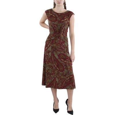 Lauren Ralph Lauren Womens Green Pasley Mid Calf Fit & Flare Dress M BHFO 4310