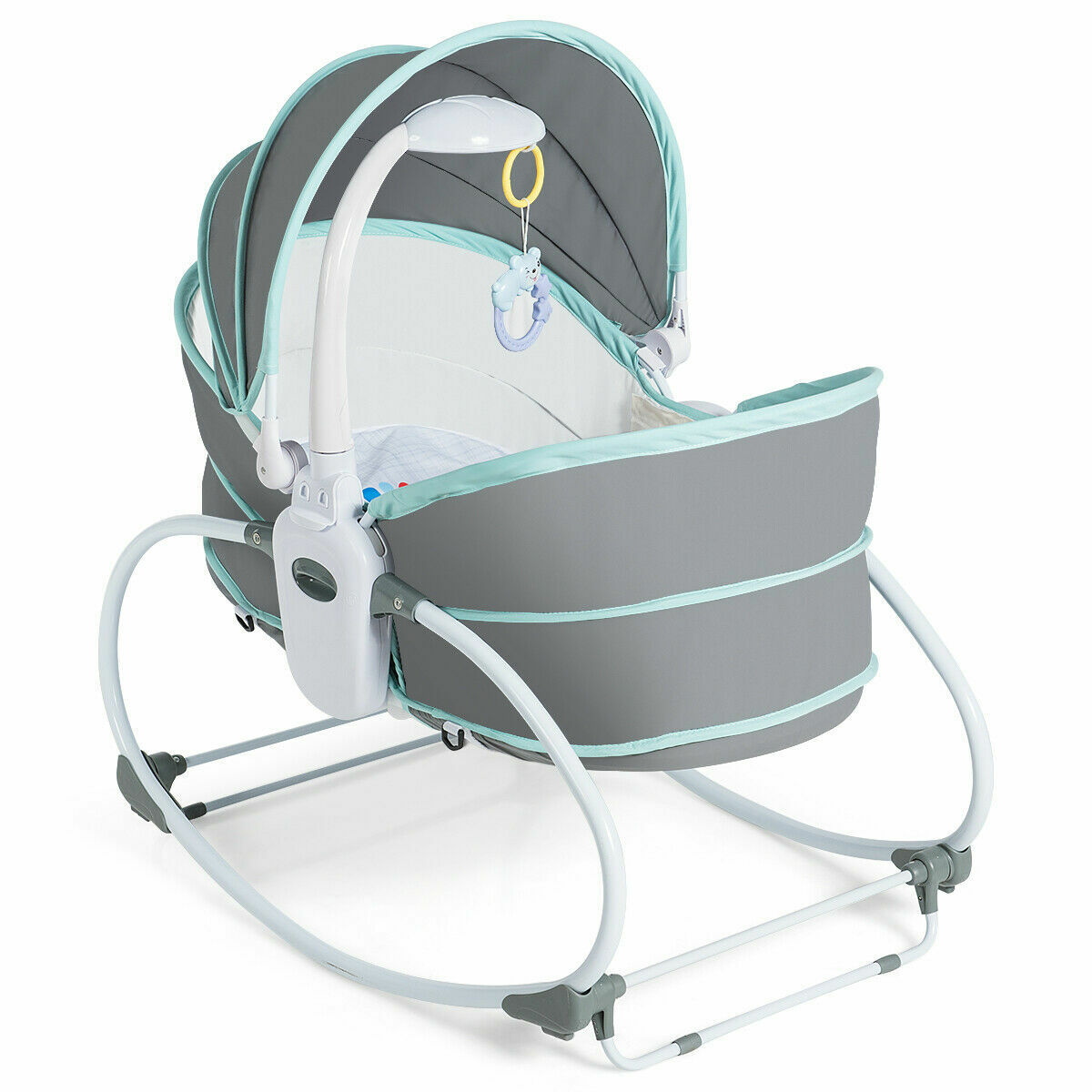 Portable Baby Rocking Bassinet Infant Travel Rocker Crib Swing