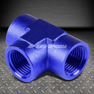 ВНУТРЕННИЙ ТРУБОПРОВОД 1/2-14 NPT С СИНЕЙ АНОДИРОВАННОЙ ОТДЕЛКОЙ ИЗ АЛЮМИНИЕВОГО ТРОЙНИКА-ПЕРЕХОДНИКА
