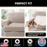 PrinceDeco T Cushion Sofa Slipcover 4 Pieces Sofa Covers for T Cushion Sofa Soft Couch Cover Sofa Slip Covers Furniture Covers with 3 Individual T Cushion Shape Seat Covers Machine Washable, Sand