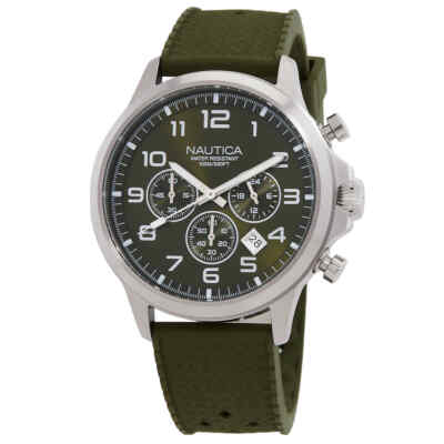 Мужские часы Nautica NCT Blue Ocean с хронографом и зеленым циферблатом NAPBOS402
