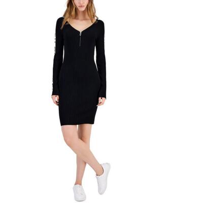 Hugo Boss Женский черный свитер в рубчик с длинным рукавом XS BHFO 9570