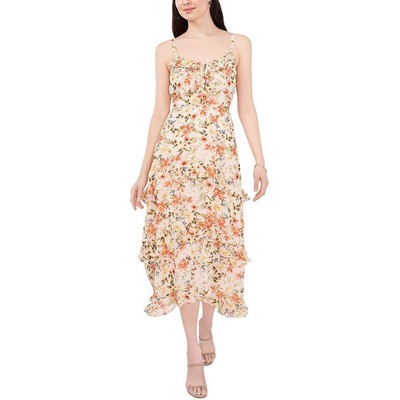 

Женское розовое вечернее платье макси с цветочным принтом MSK  BHFO 4568, Blush multi