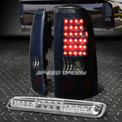 КОМПЛЕКТ ЗАДНИХ СВЕТОДИОДНЫХ ФОНАРЕЙ BLACK SMOKE LED + ХРОМИРОВАННЫЙ 3-Й СТОП-СИГНАЛ И ГРУЗОВОЙ ФОНАРЬ ДЛЯ 99-03 SILVERADO/SIERRA
