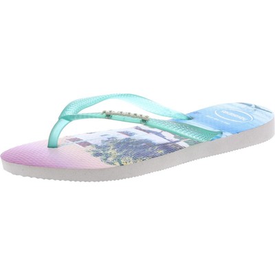 Белые фирменные босоножки-стринги Havaianas Beach Prit 6 среднего размера (B,M) BHFO 2741