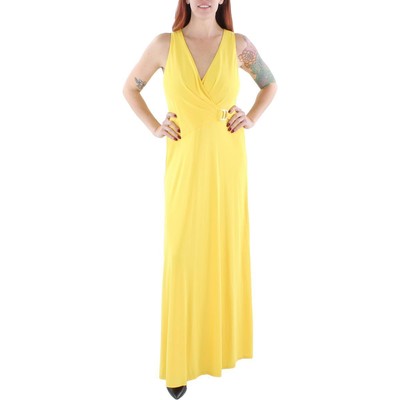 Lauren Ralph Lauren Женское желтое длинное вечернее платье без рукавов 8 BHFO 4110