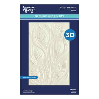 Spellbinders Simon Hurley 3D Embossing Folder ''TWIRLING TULIPS''  5.5''x8.5''