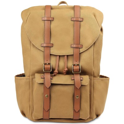 

Мужской холщовый рюкзак Club Room с искусственной отделкой на шнурке  BHFO 6765, Khaki, 100148445