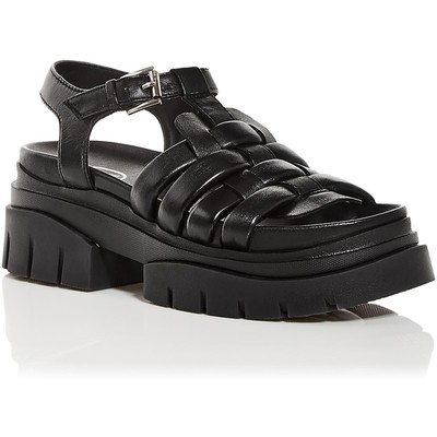 Черные кожаные босоножки на платформе ASH Womens Sirena, размер 38, средний (B,M), BHFO 3350