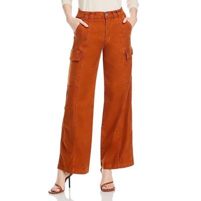 Женские коричневые джинсы-карго средней посадки Hudson Womens с широкими штанинами 32 BHFO 5016
