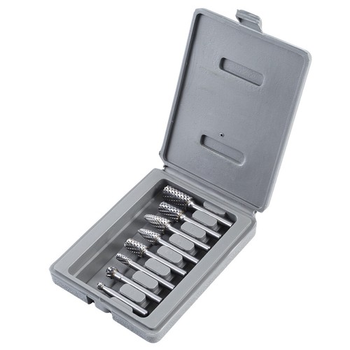 8PCS Double Cut Tungsten Carbide Burr Rotary Burr Kit 1/4" Shank Die Grinder US