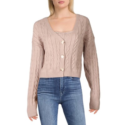 Ava + Esme Womens Tan 2 Piece Tank Cardigan Sweat Set Top M BHFO 6909