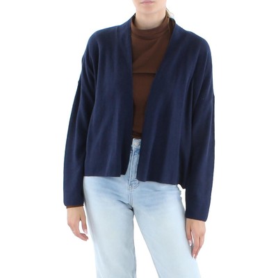 Женский темно-синий короткий свитер-кардиган из органического льна Eileen Fisher, топ XL BHFO 9915