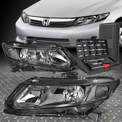 ДЛЯ 12-15 HONDA CIVIC ЧЕРНЫЙ КОРПУС ПРОЗРАЧНЫХ УГЛОВЫХ ФАР ГОЛОВНОГО СВЕТА + НАБОР ИНСТРУМЕНТОВ
