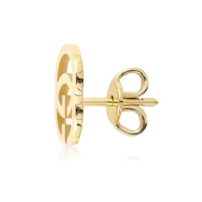 Pre-owned Gucci Icon Gg Tissue Stud Earrings In Yellow