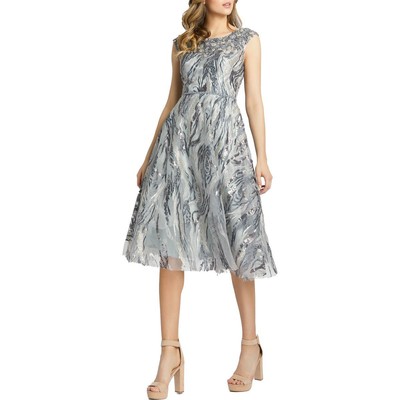 

Женское серое вечернее платье для коктейлей и вечеринок Mac Duggal  BHFO 8721, Graphite