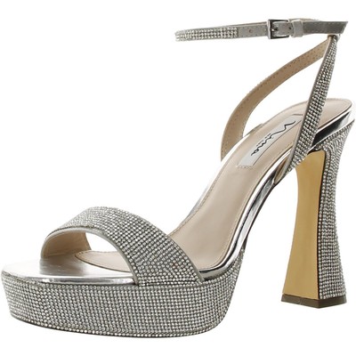 

Nina Женские туфли на каблуке Angella Silver 10, средний (B,M) BHFO 9340, True silver crystal satin