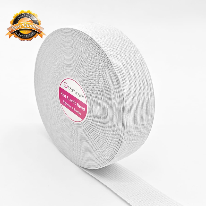 White Elastic Band for Sewing 1 Inch x 12 Yards Knit Heavy Duty Roll