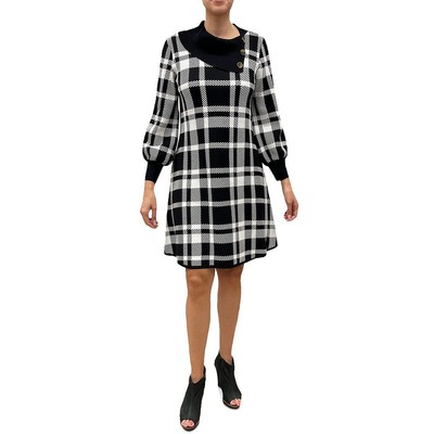 Фирменный женский черно-белый свитер в клетку Robbie Bee, мини-свитер M BHFO 3657