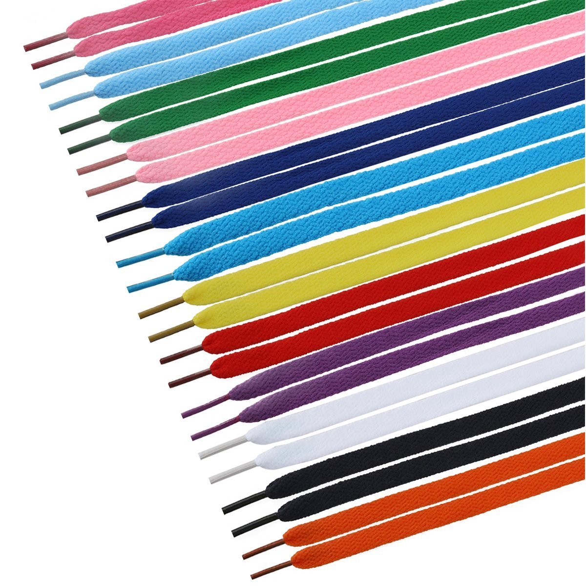 Set 12 Coppie Paia Stringhe Elastiche Scarpe Sneaker Lacci Piatti Colorati dfh