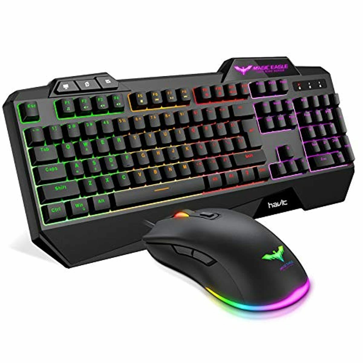 Havit Wired Gaming Keyboard Mouse Combo LED Rainbow Backlit Gaming Keyboard RGB