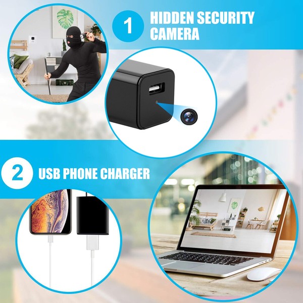 Mini Camera 1080P HD USB Charger Adapter Motion Detection DVR Home Security Cam - Image 5