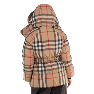 Pre-owned Burberry Recycled Polyester Check Print Puffer Jacket In Multicolor