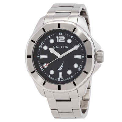 Мужские кварцевые часы Nautica Koh May Bay с черным циферблатом NAPKMF205
