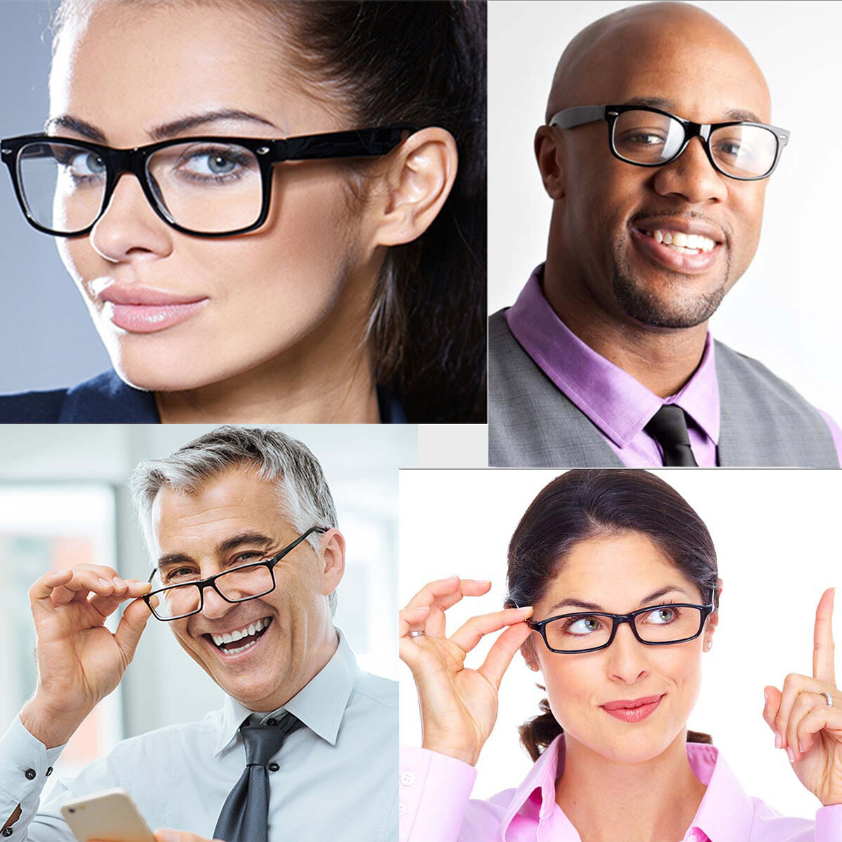 Reading Glasses Mens Womens Readers 4 Pack Spring Hinge Readers Unisex Eyeglass