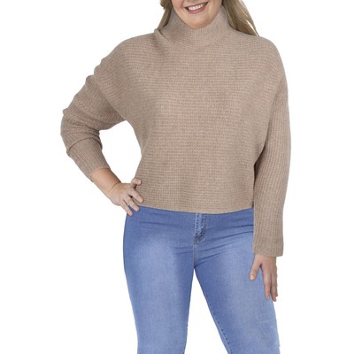 

Lauren Ralph Lauren Женский шерстяной кашемировый свитер с воротником под горло BHFO 4248, Brown heather