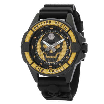 Pre-owned Philipp Plein The Skull Quartz Yellow Dial Men's Watch Pwaaa1922