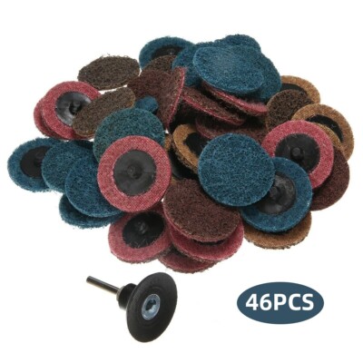 46PCS 2 Inch Quick Change Roll Lock Sanding Discs w/ Holder for Die Grinder Pads