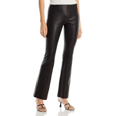 Женские слаксы Rag & Bone Simone из черной овечьей кожи расклешенные брюки 2 BHFO 1528