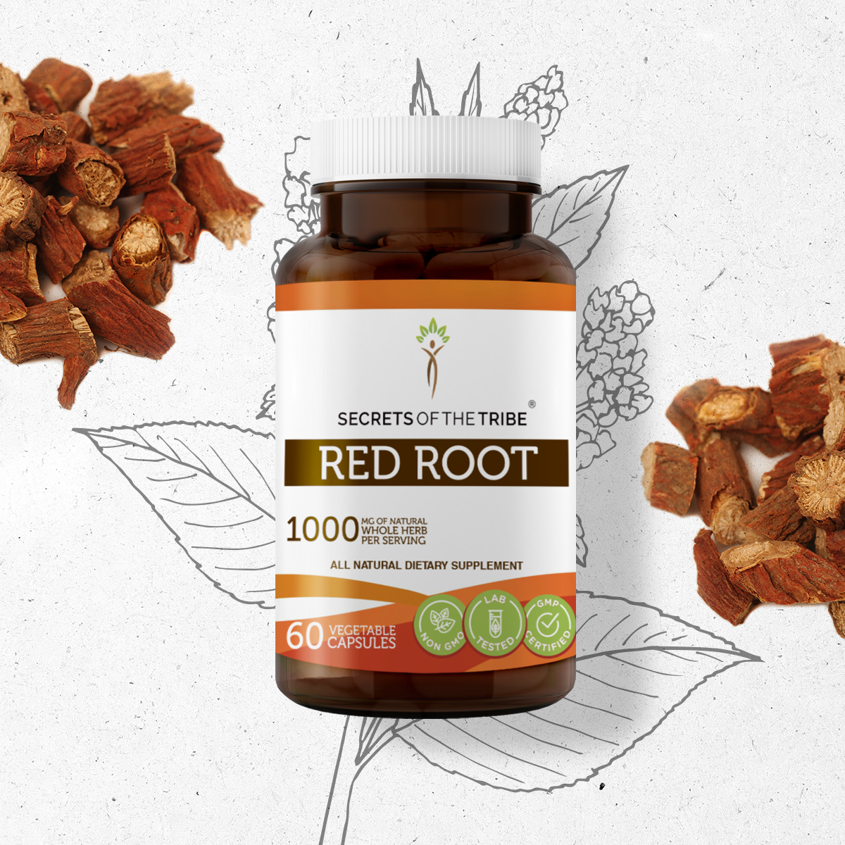 Secrets Of The Tribe Red Root Capsules, 500 mg