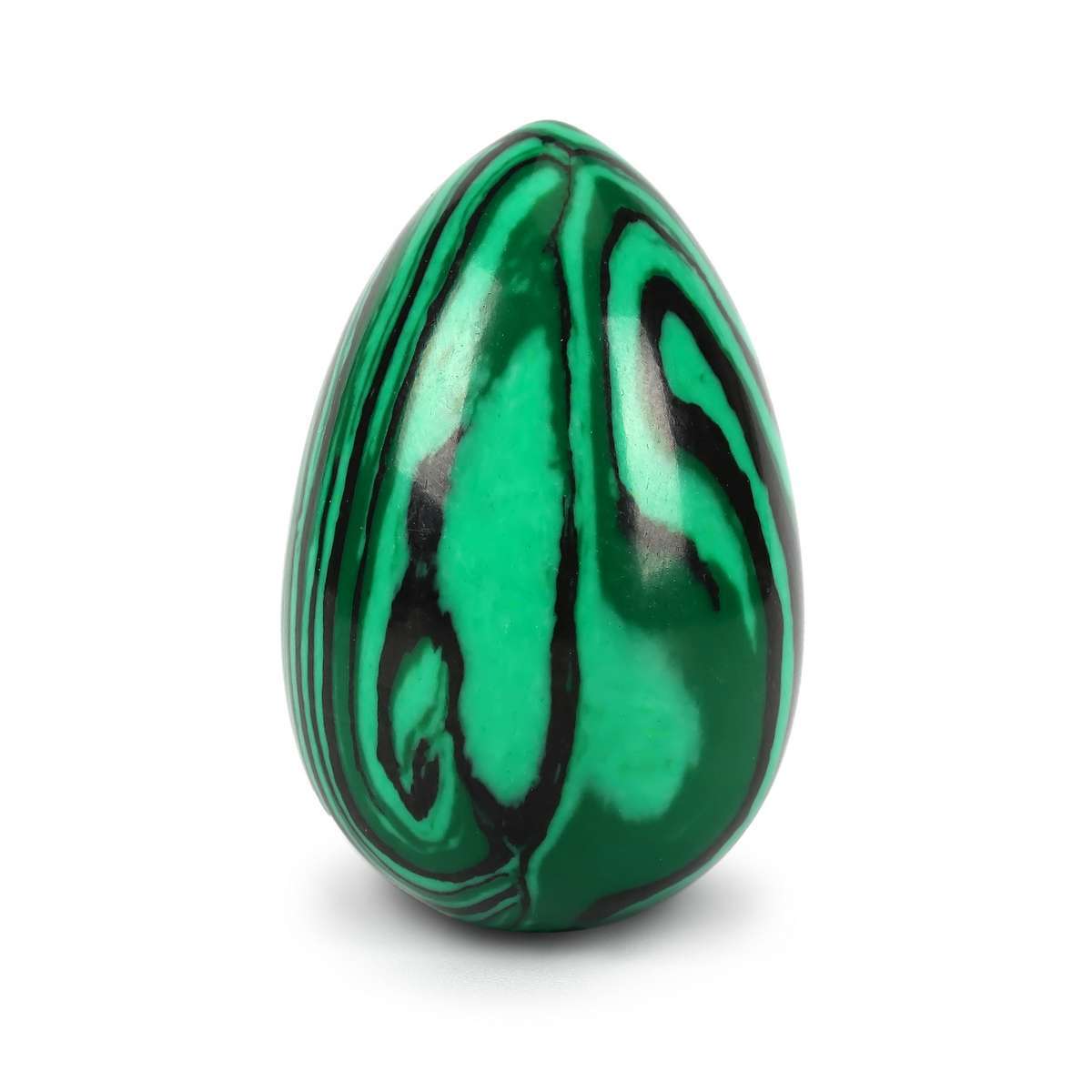 Green Natural quartz malachite egg crystal hand-polished reiki healing With Box