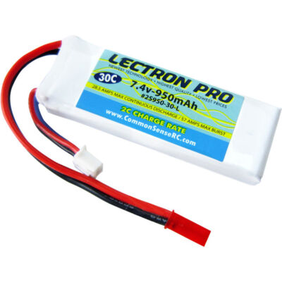 ЛИТИЙ-полимерный аккумулятор COMMON SENSE RC Lectron Pro 7,4 В 950 мАч 30C с разъемом JST