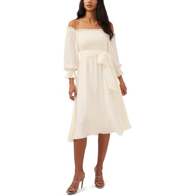 1.Женское летнее миди-платье State Womens белого цвета с поясом XS BHFO 4145