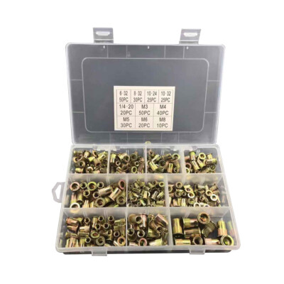 300 pcs Zinc Steel Rivet Nut Kit Rivnut Nutsert Assort 150pcs Metric+150pcs SAE