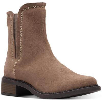 

Женские коричневые замшевые ботильоны Clarks Maye с молнией, ширина 8 (C, D, W), BHFO 3604, Pebble suede, Maye Zip