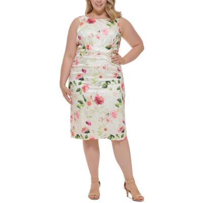 

Женское жаккардовое свадебное платье миди без рукавов Eliza J Plus BHFO 6621, Ivory multi