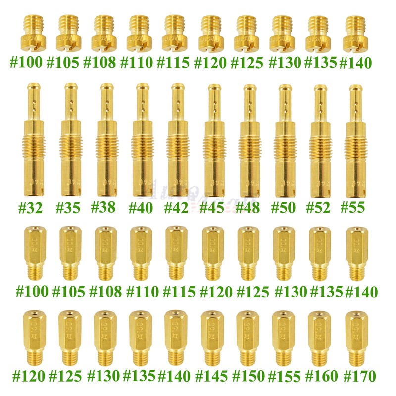 40pcs Carburetor Main Jet Slow Pilot Jet Kit for PWK