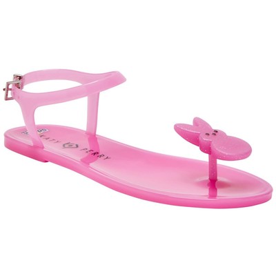 Katy Perry Womens PEEPS Pink Jelly Sandals Sandals 5 Medium (B,M) BHFO 4327