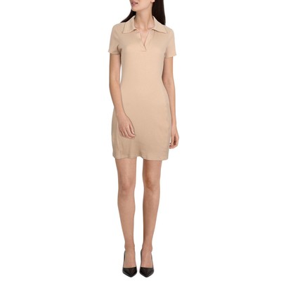 

Le Lis Женское бежевое короткое повседневное мини-платье с воротником  BHFO 5493, Tan