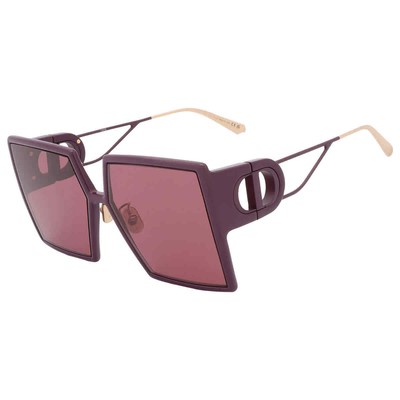 Pre-owned Dior Burgundy Square Ladies Sunglasses 30montaigne Su 60d0 58 30montaigne Su In Red