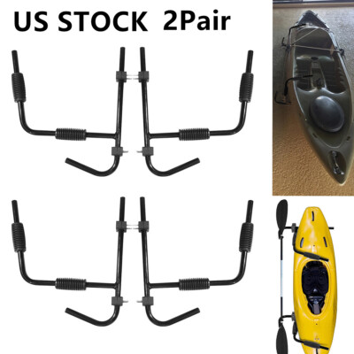 4x Kayak Storage Wall Mount Hanger Rack Black Canoe Paddle Kayak Hanging Rack US