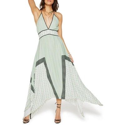 

Женское длинное платье макси Ramy Brook Taylor Green с платком и подолом  BHFO 6120, Зеленый