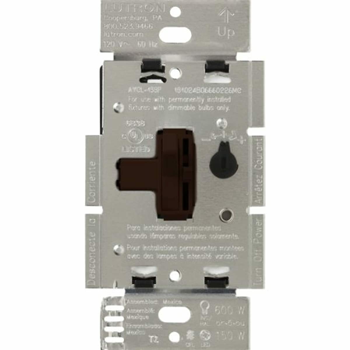 Lutron Ariadni/Toggler LED+ Dimmer 150-Watt Single-Pole/3-Way AYCL-153P