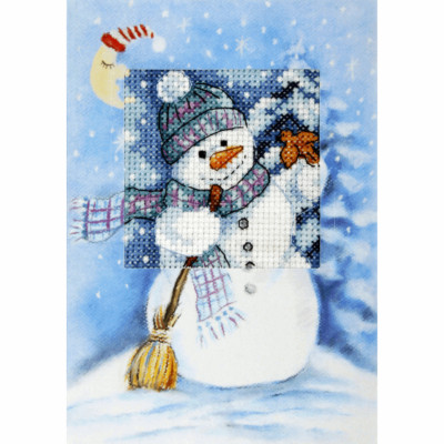 Orchidea Counted Cross Stitch Kit: Greetings Card: Snowman