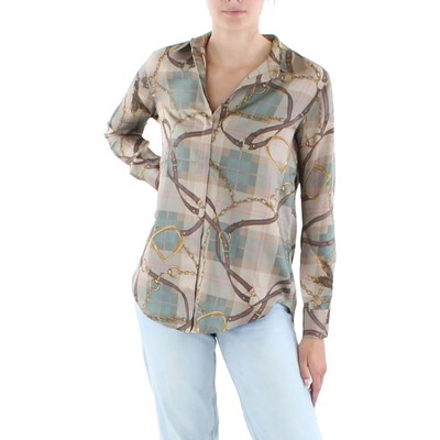 

Женская зеленая рубашка на пуговицах с принтом Lauren Ralph Lauren  BHFO 3197, Cla tan