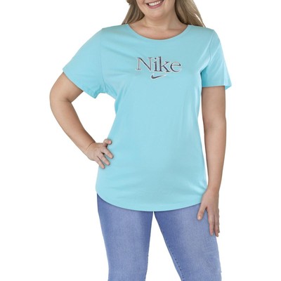 

Женские синие хлопковые футболки и топы с логотипом Nike Athletic Plus  BHFO 1532, Синий